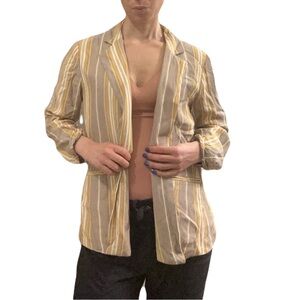 Striped Tan and Yellow Blazer